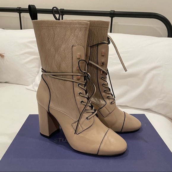 Stuart Weitzman Veruka Boots Size 10 Beige/Stone - Picture 2 of 5
